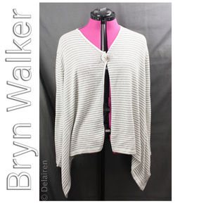 Lightweight Dip Hem Striped Lagenlook Cardigan